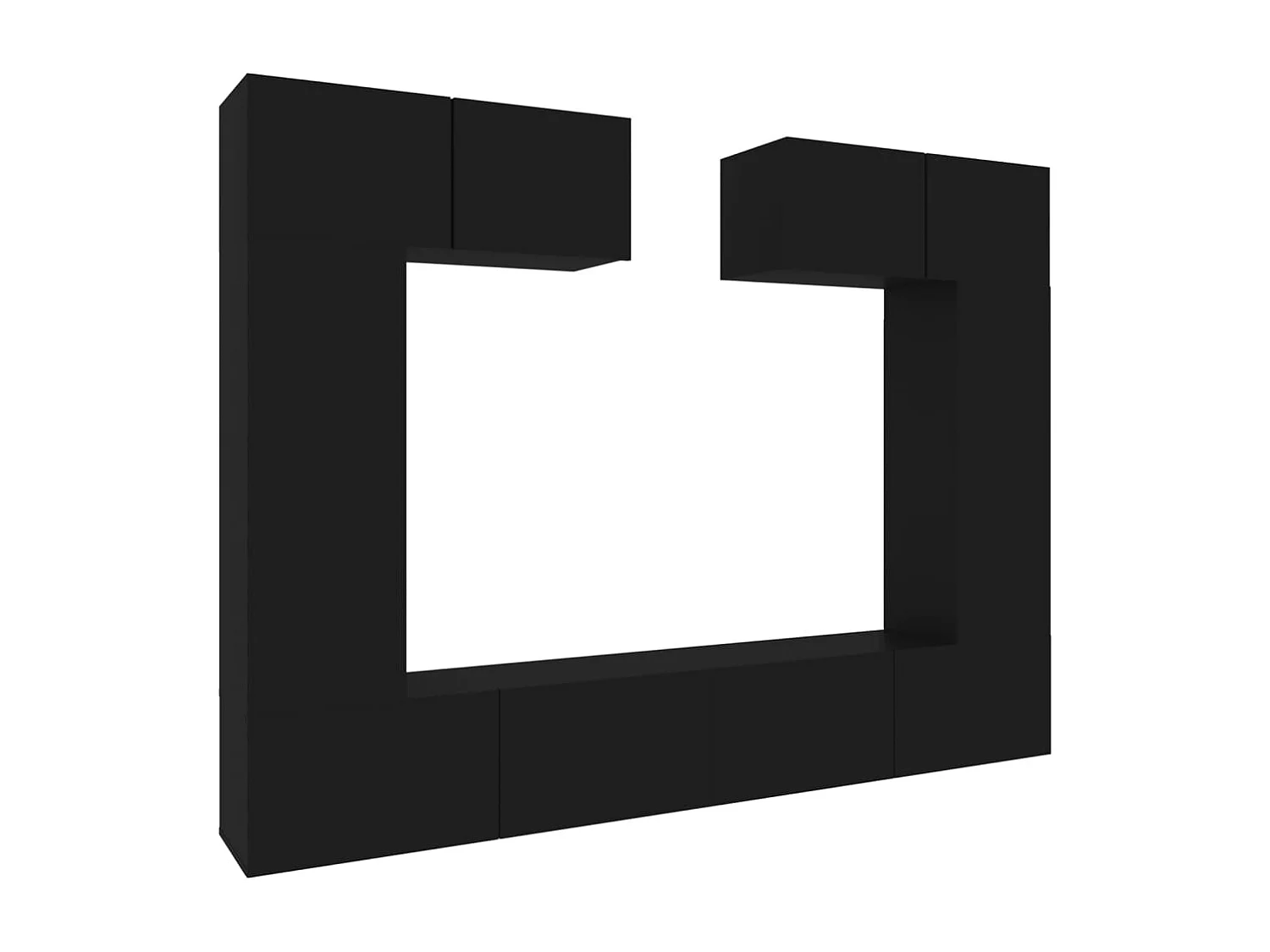 Set Mobili Porta TV 6 pz Nero in Legno Multistrato