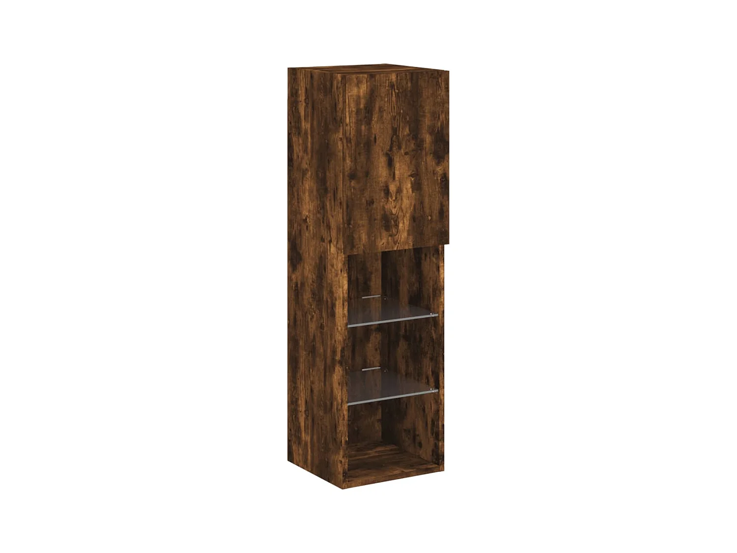 Mobili TV a Muro con LED 5pz Rovere Fumo in Legno Multistrato