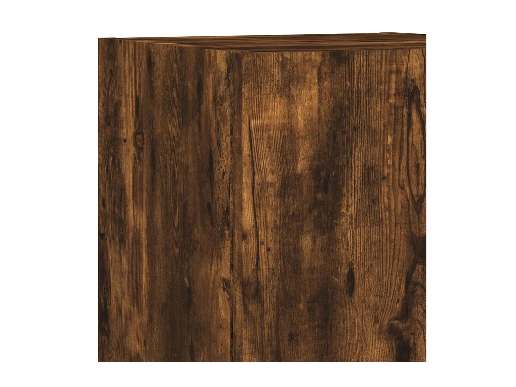 Mobili TV a Muro con LED 5pz Rovere Fumo in Legno Multistrato