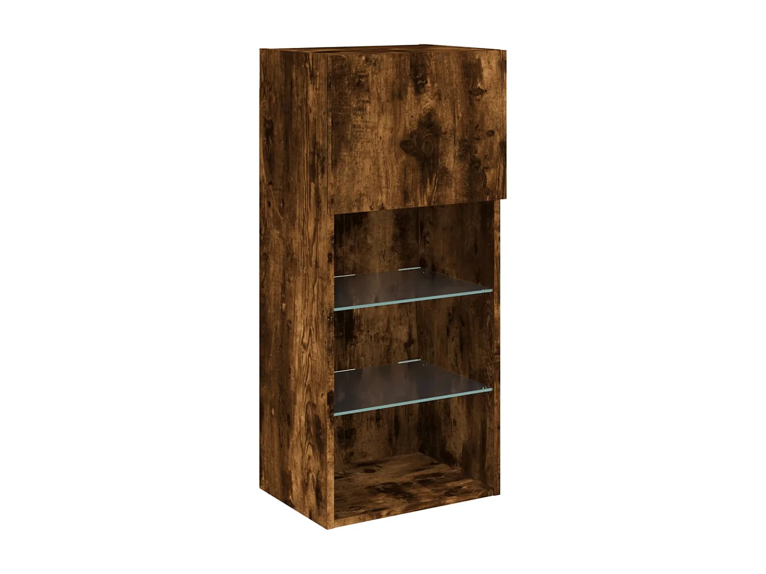 Mobili TV a Muro con LED 5pz Rovere Fumo in Legno Multistrato