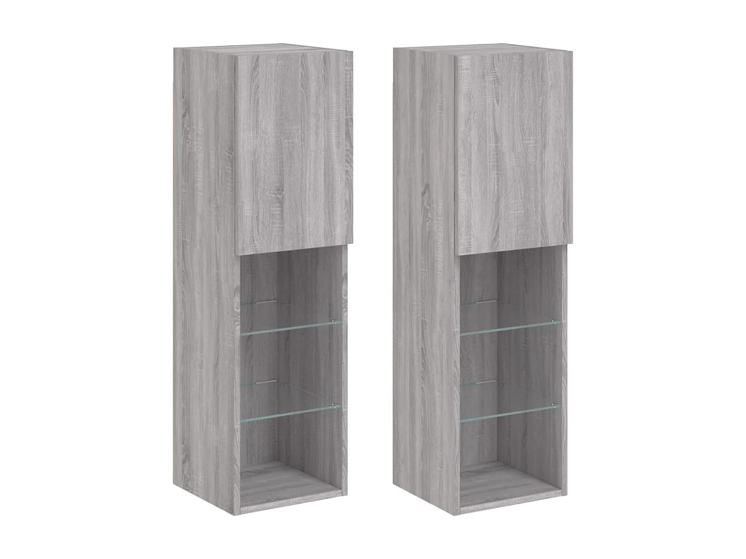 Meubles TV avec lumières LED 2 pcs sonoma gris 30,5x30x102 cm