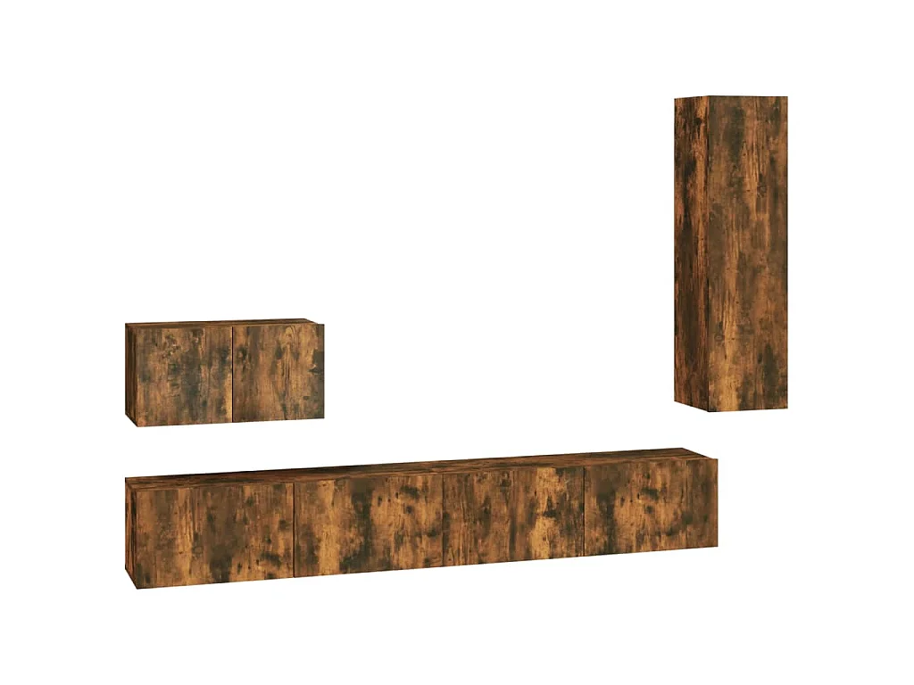 Ensemble de meubles TV 4 pcs Chêne fumé Bois d'ingénierie