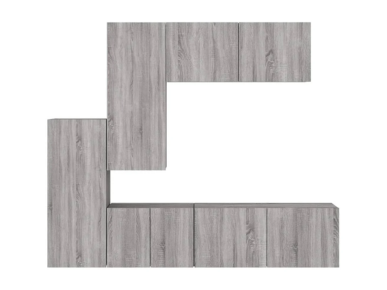 Unités murales TV 5 pcs sonoma gris bois d'ingénierie