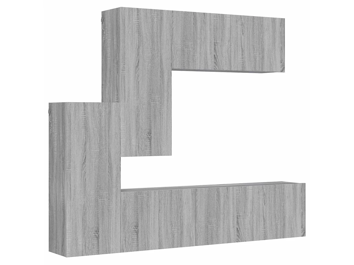 Unités murales TV 5 pcs sonoma gris bois d'ingénierie