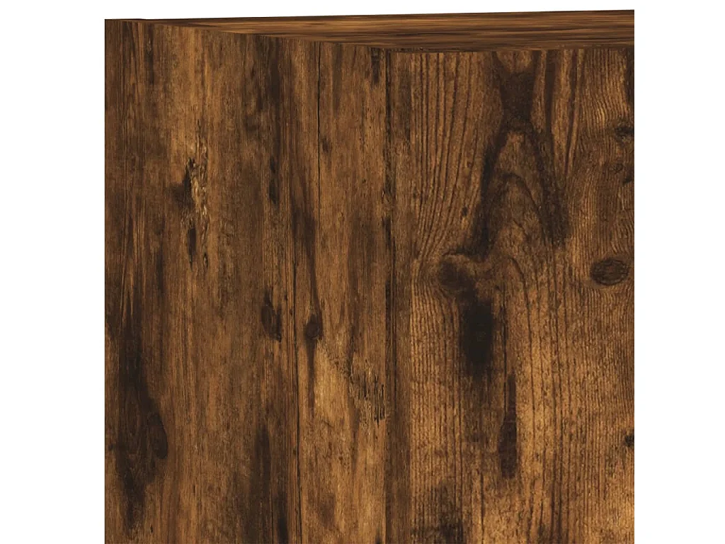 Mobili TV a Muro con LED 5pz Rovere Fumo in Legno Multistrato