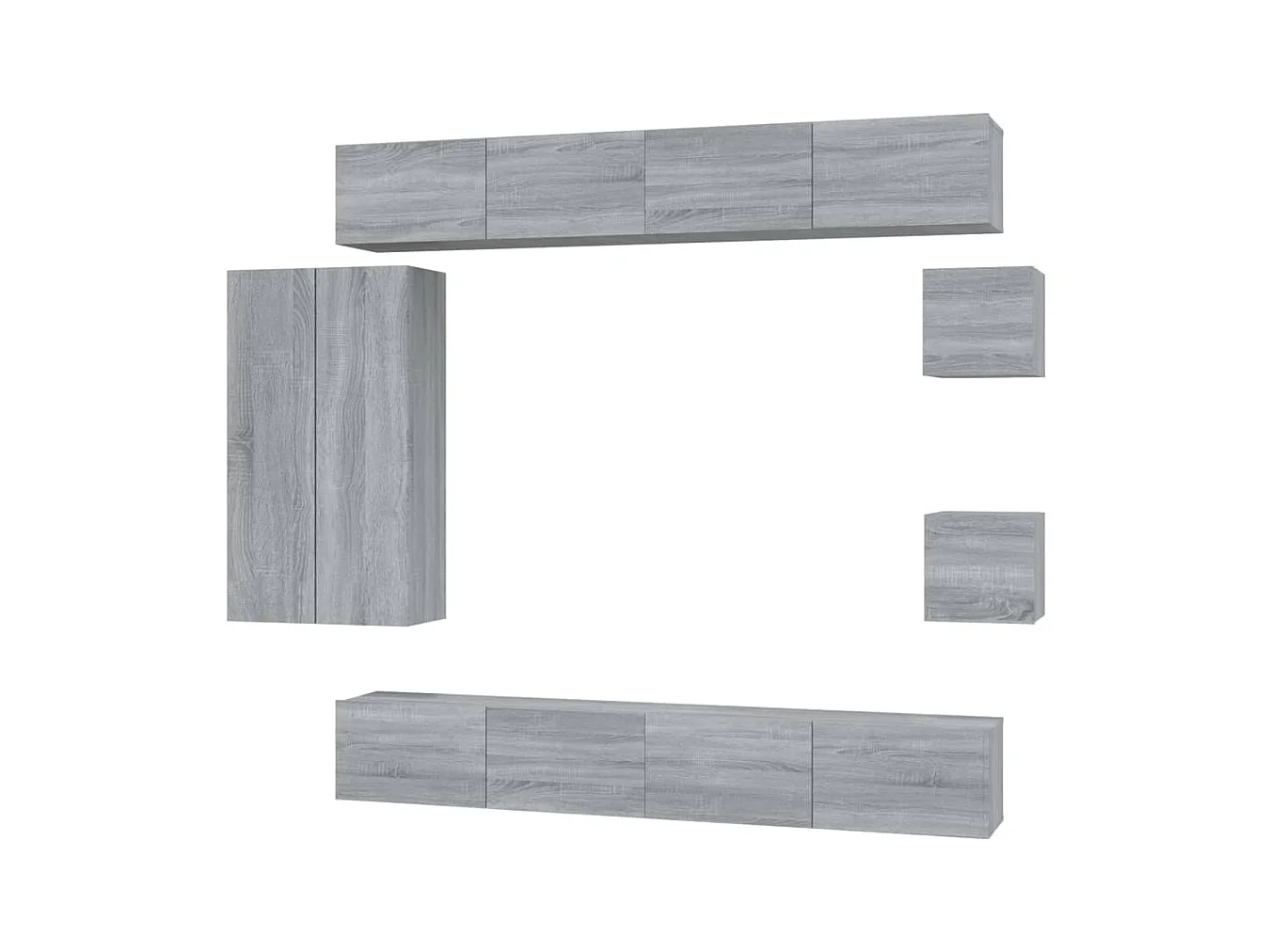 Ensemble de meubles TV 8 pcs Sonoma gris Bois d'ingénierie