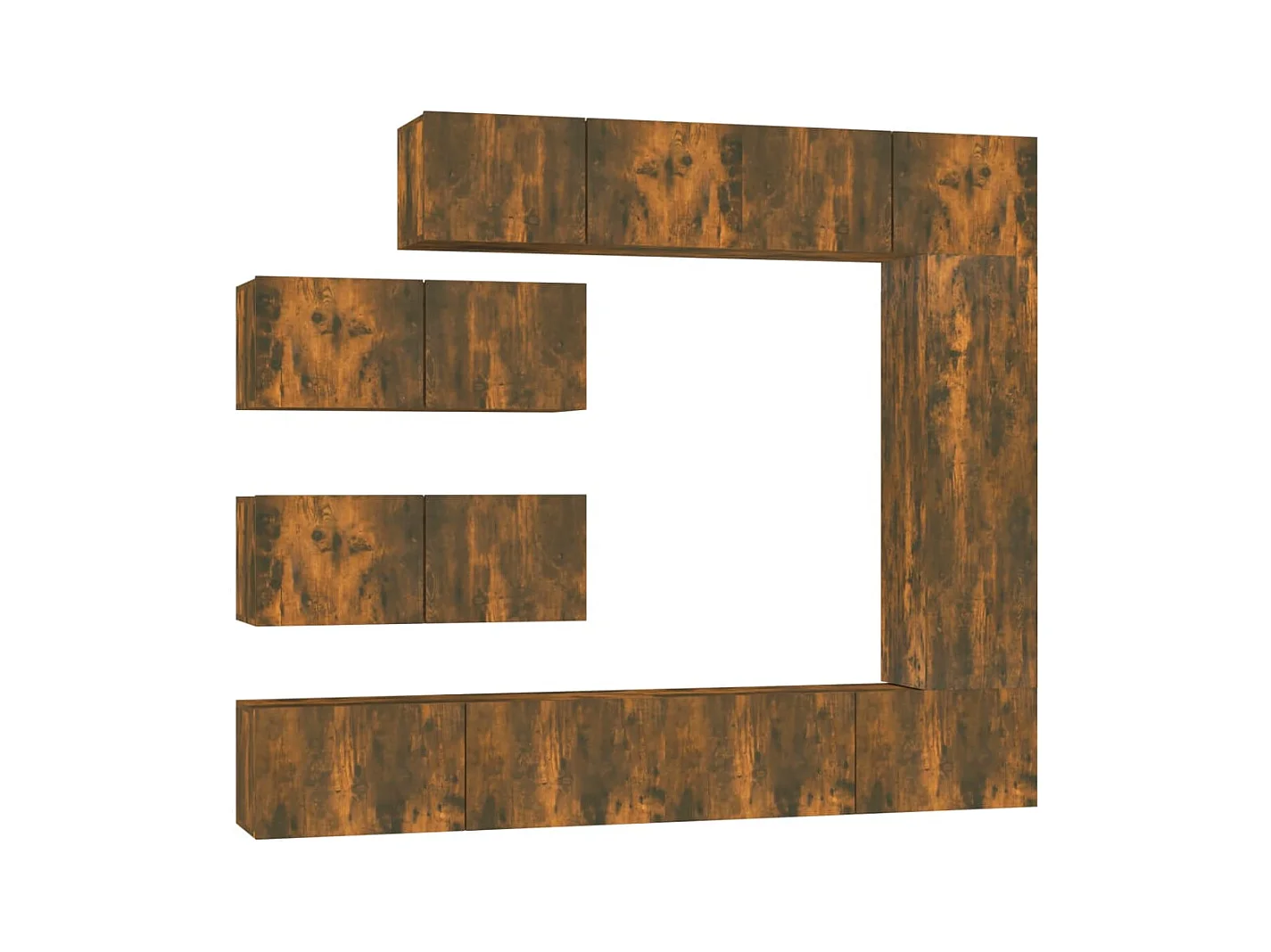 7-tlg. TV-Schrank-Set Räuchereiche Holzwerkstoff