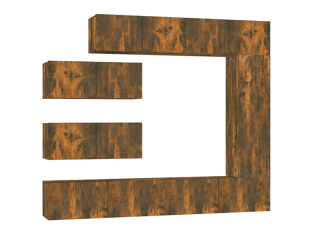 7-tlg. TV-Schrank-Set Räuchereiche Holzwerkstoff