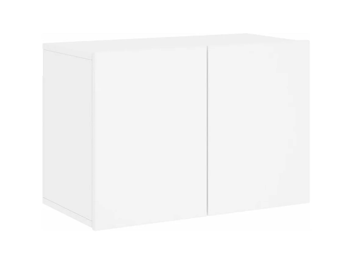 Mobili TV a Muro 5pz Bianchi in Legno Multistrato