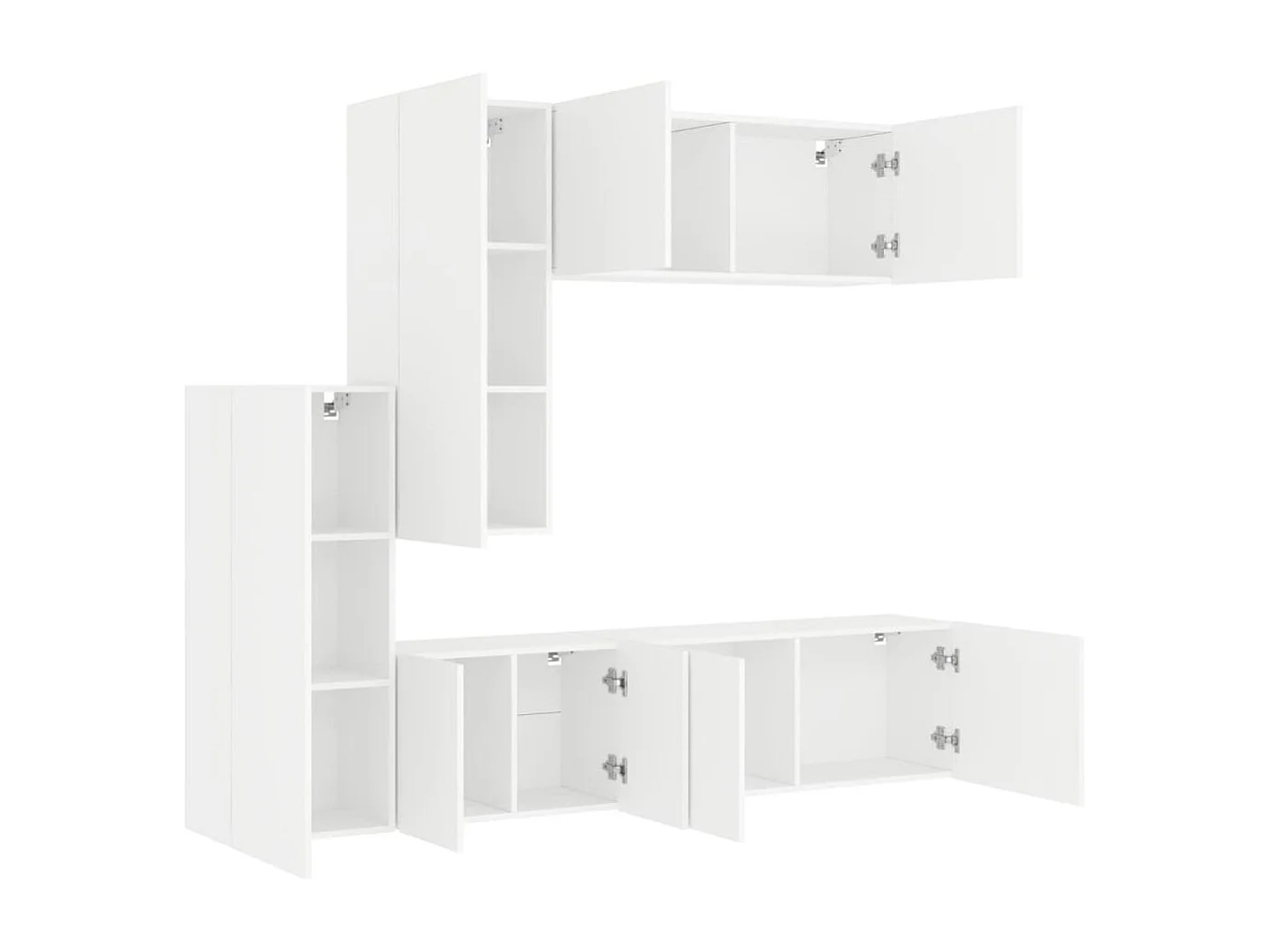 5-delige Tv-meubelset bewerkt hout wit