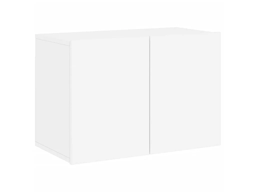 Unités murales TV 5 pcs blanc bois d'ingénierie