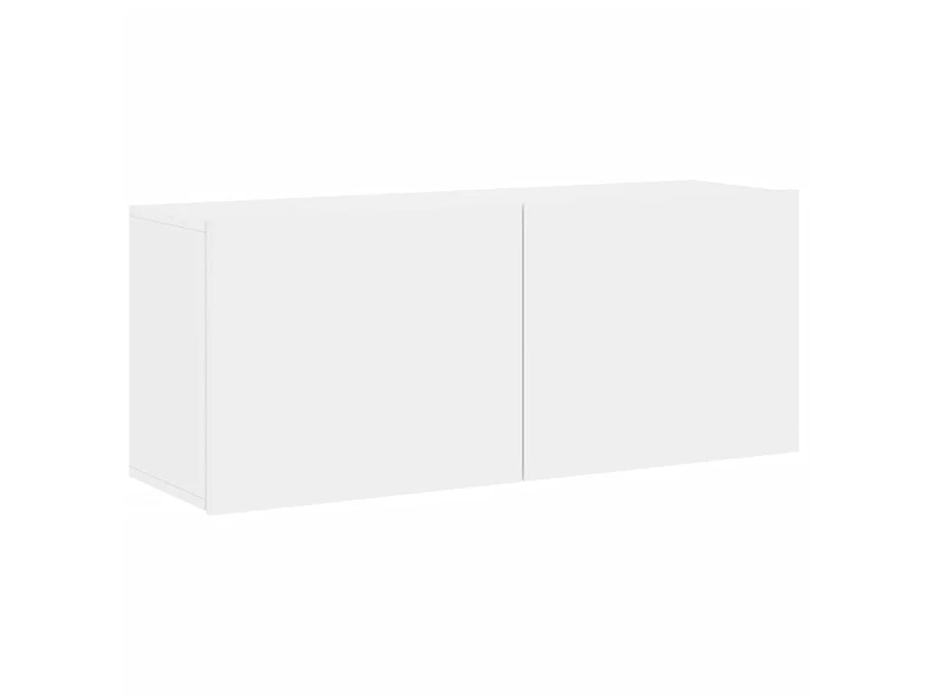 Unités murales TV 5 pcs blanc bois d'ingénierie