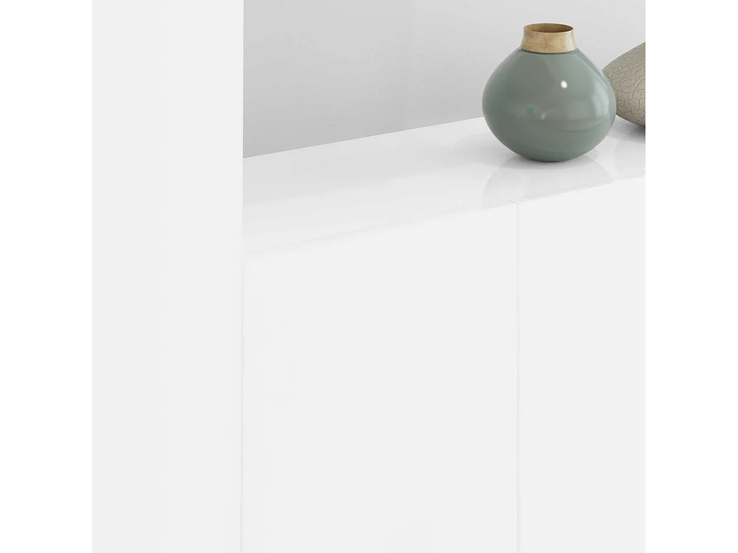 Unités murales TV 5 pcs blanc bois d'ingénierie