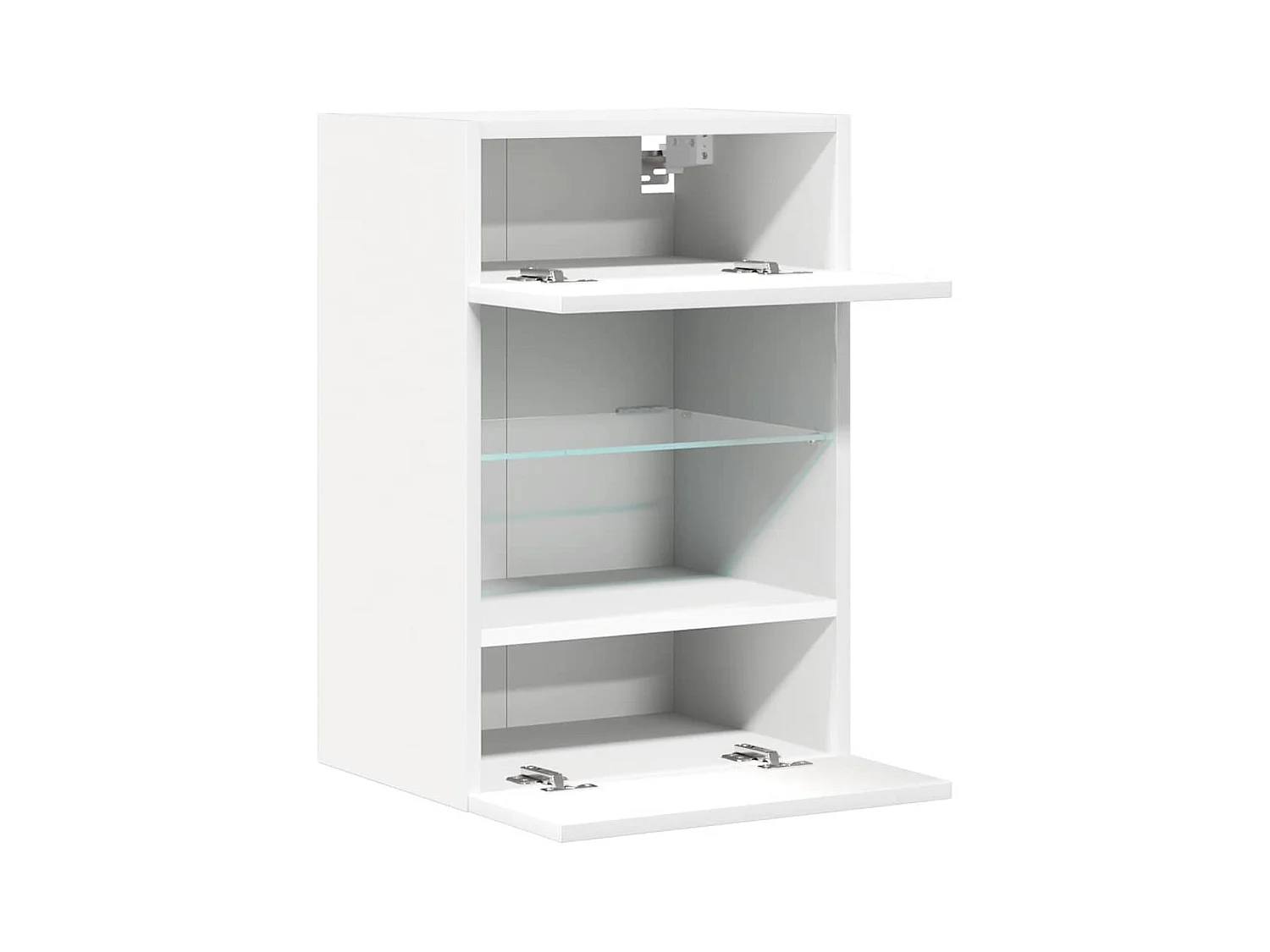 Meubles muraux avec lumières LED pour TV 2 pcs blanc 40x30x60,5 cm