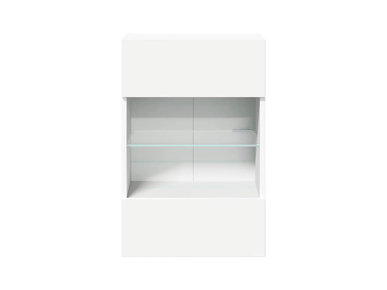 Meubles muraux avec lumières LED pour TV 2 pcs blanc 40x30x60,5 cm