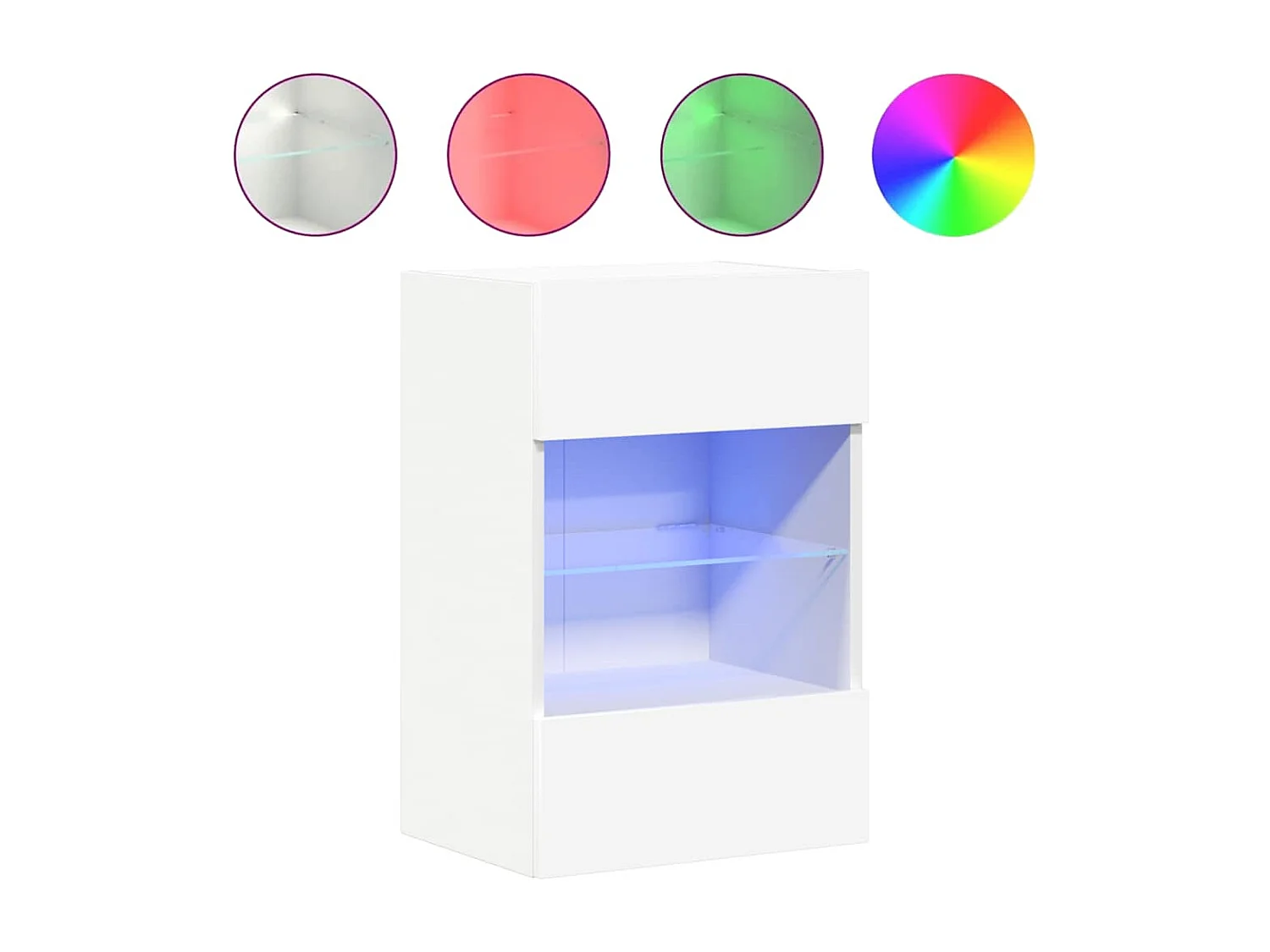 Meubles muraux avec lumières LED pour TV 2 pcs blanc 40x30x60,5 cm