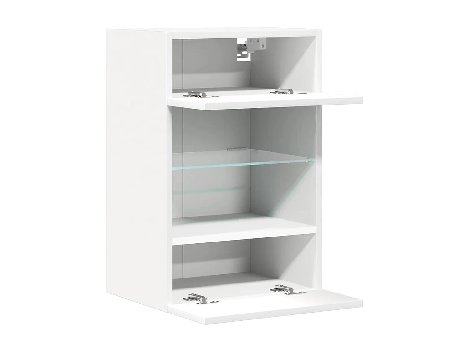 Meubles muraux avec lumières LED pour TV 2 pcs blanc 40x30x60,5 cm