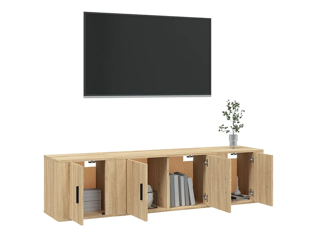Ensemble de meubles TV 3 pcs Chêne sonoma Bois d'ingénierie