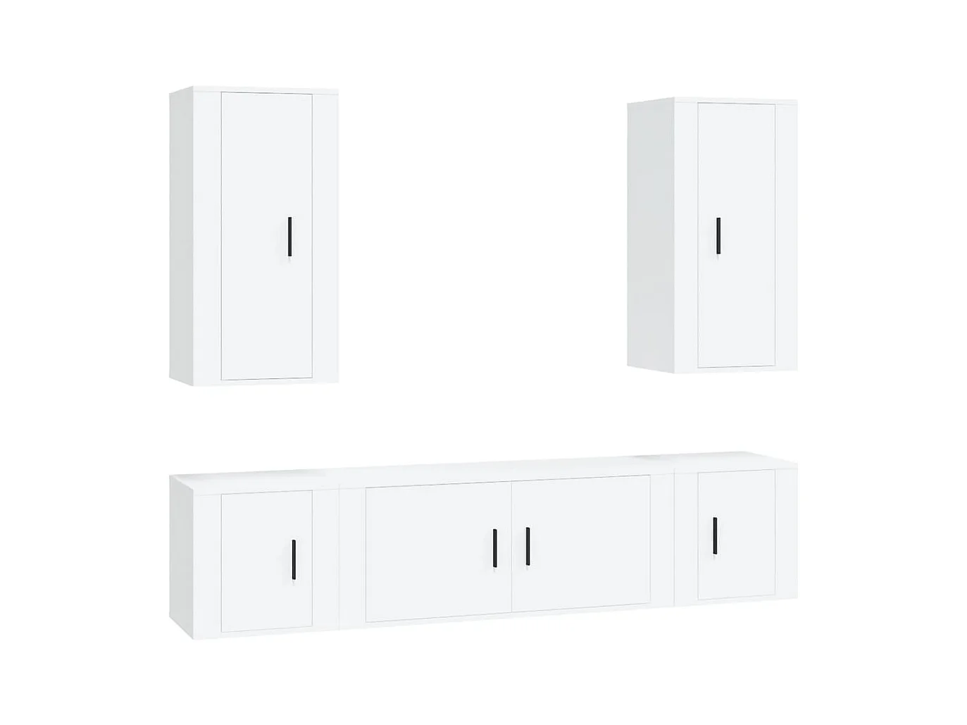 Ensemble de meubles TV 5 pcs Blanc Bois d'ingénierie