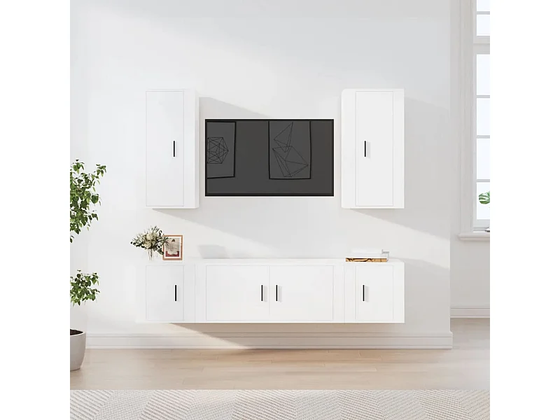 5-tlg. TV-Schrank-Set Weiß Holzwerkstoff