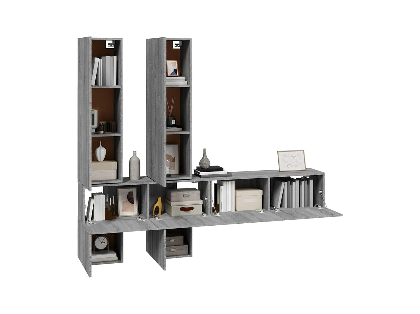 TV-Wandschrank Grau Sonoma Holzwerkstoff