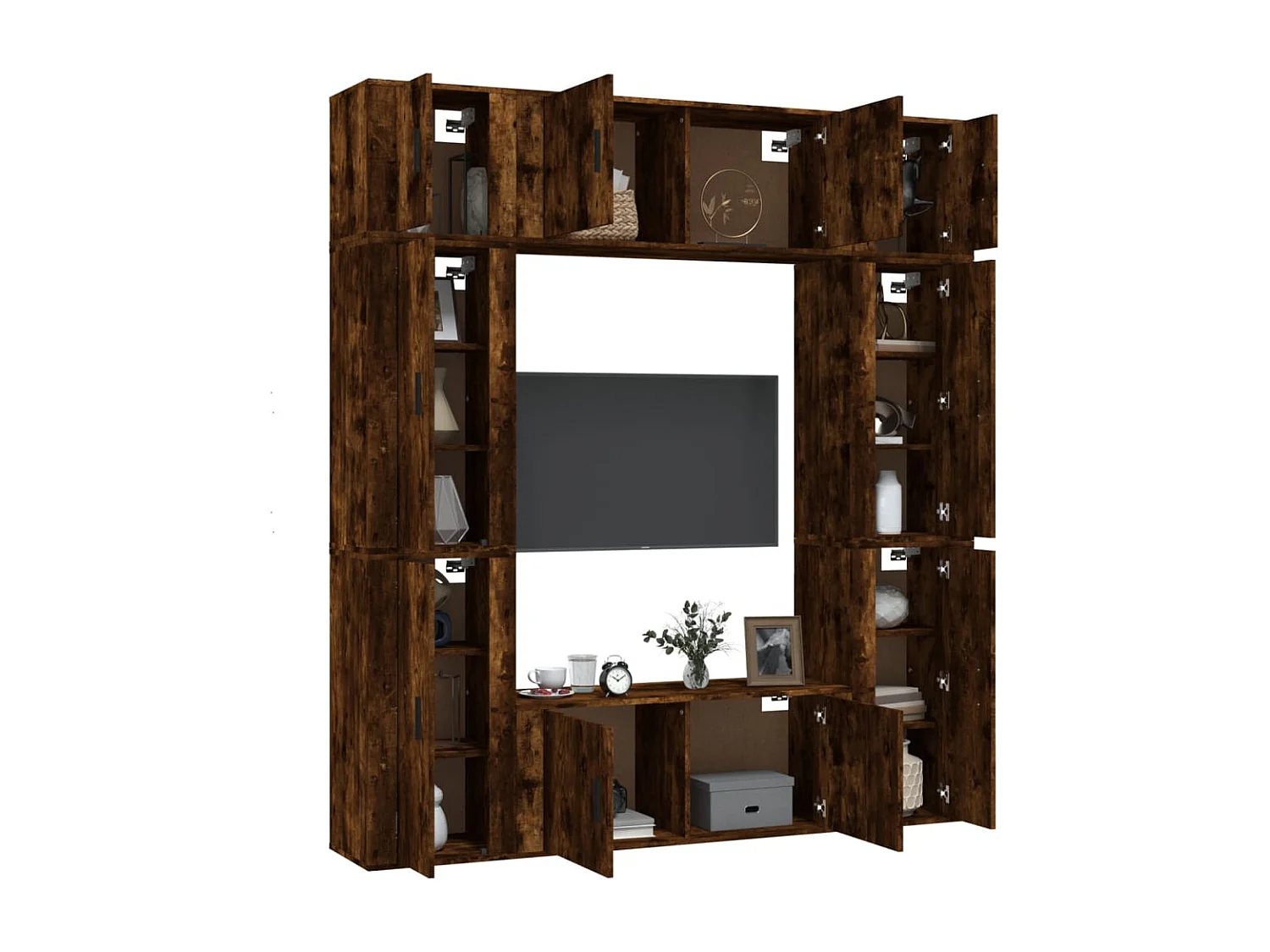 Ensemble de meubles TV 8 pcs Chêne fumé Bois d'ingénierie