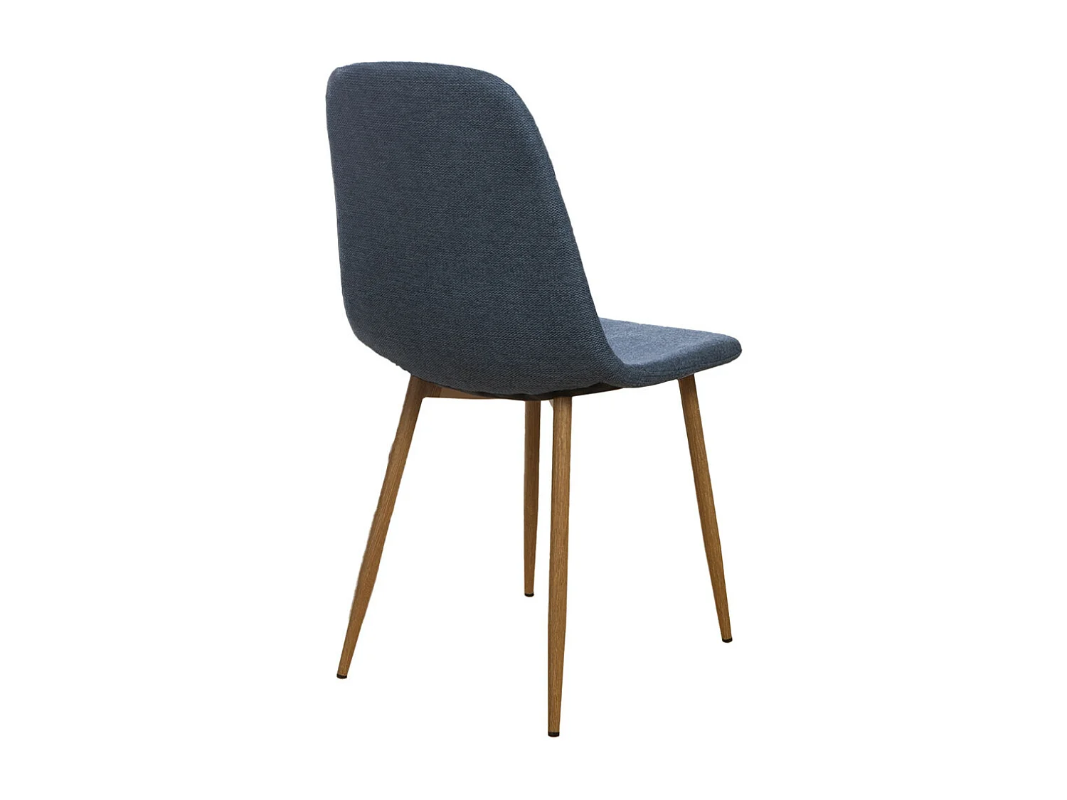 Pack de 4 sillas de comedor de 86x45x54 cm de tela en azul oscuro con patas roble Suiz