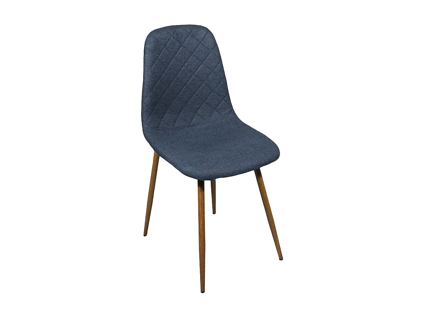 Pack de 4 sillas de comedor de 86x45x54 cm de tela en azul oscuro con patas roble Suiz