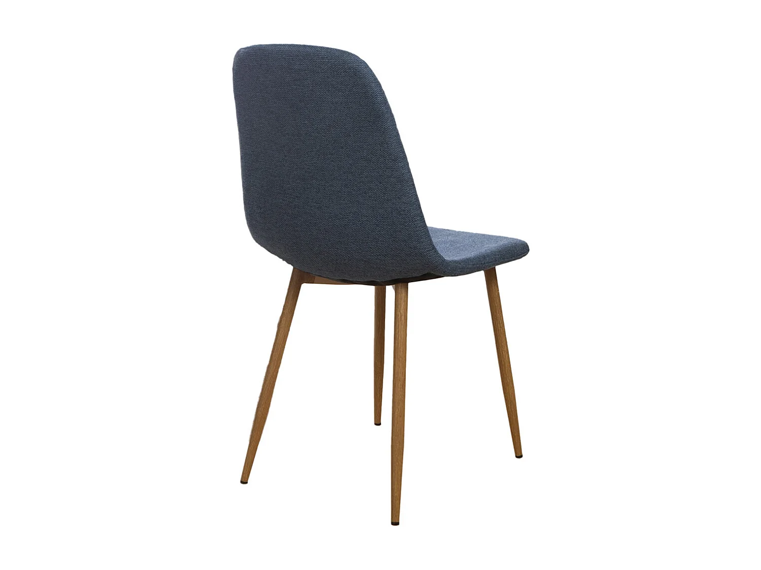 Pack de 4 sillas de comedor de 86x45x54 cm de tela en azul oscuro con patas roble Suiz