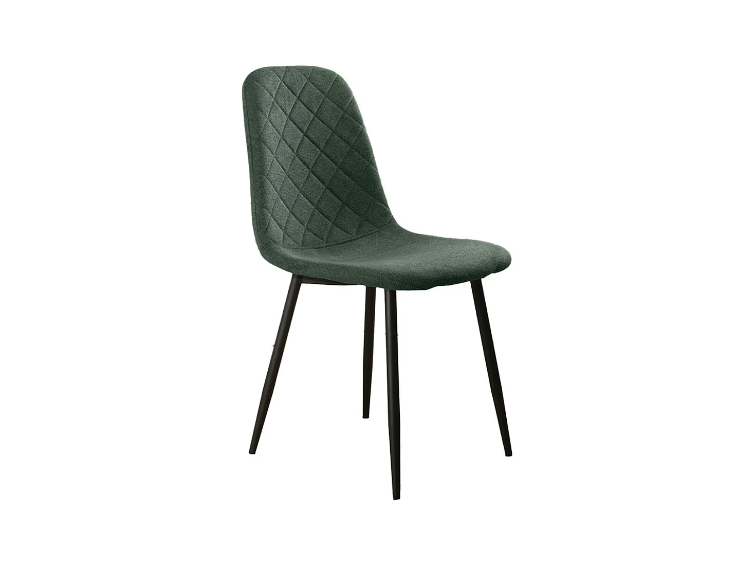Pack de 4 sillas de comedor de 86x45x54 cm de tela en verde oscuro con patas negras Suiz