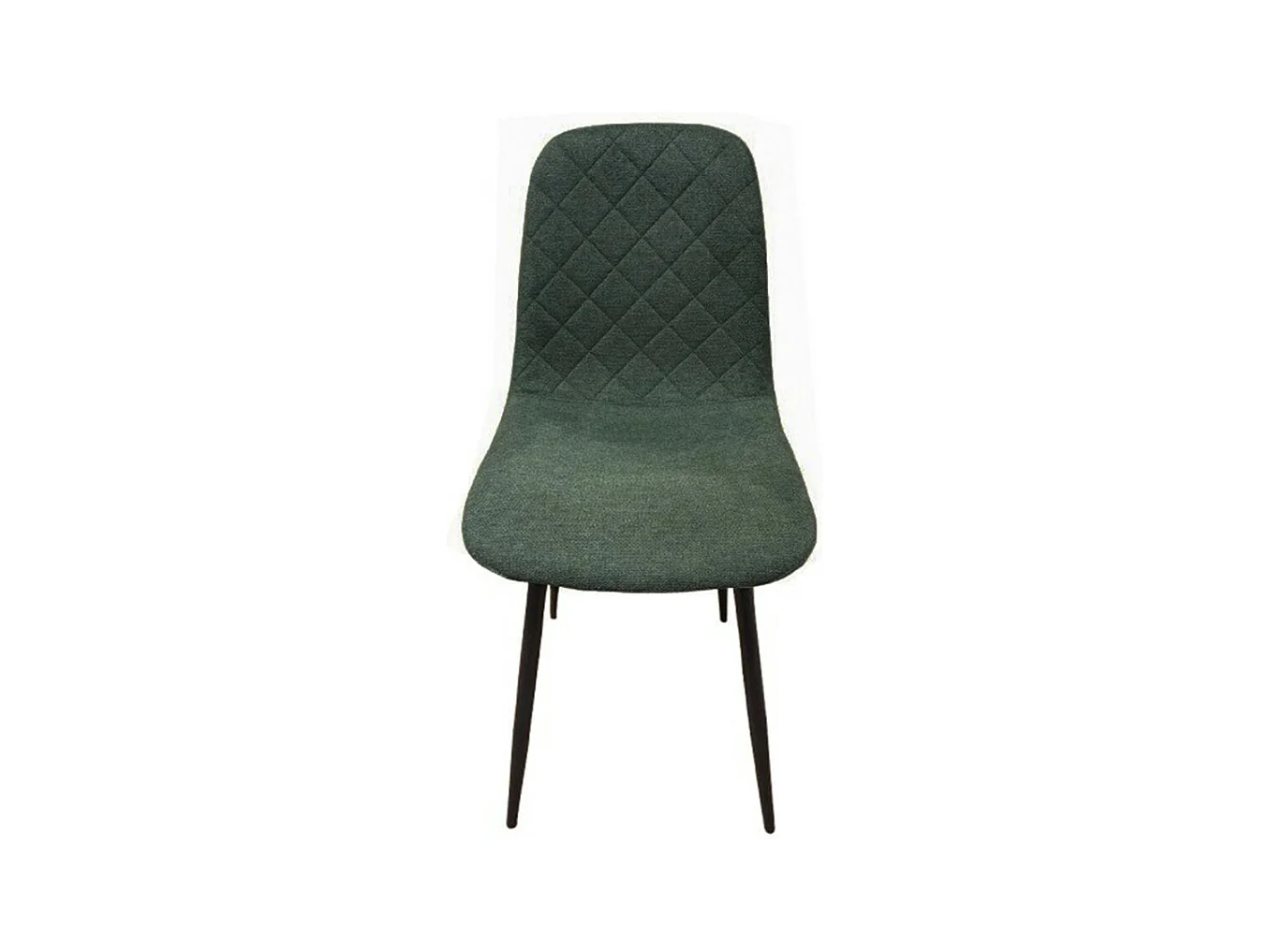 Pack de 4 sillas de comedor de 86x45x54 cm de tela en verde oscuro con patas negras Suiz