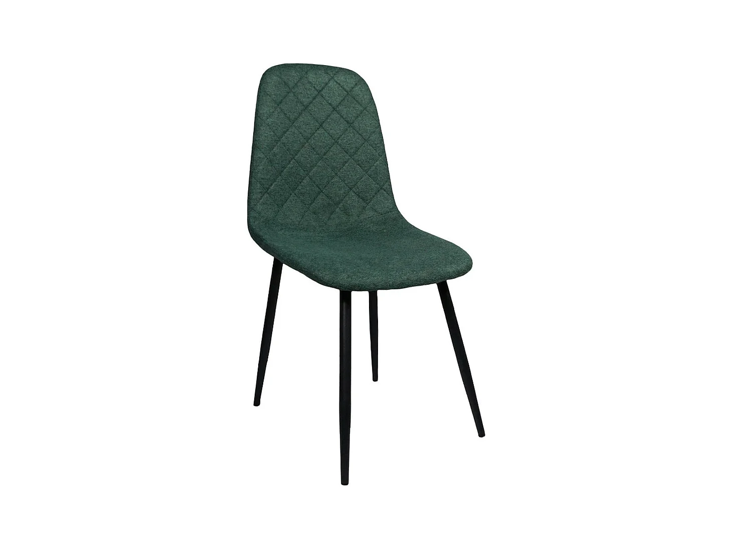 Pack de 4 sillas de comedor de 86x45x54 cm de tela en verde oscuro con patas negras Suiz