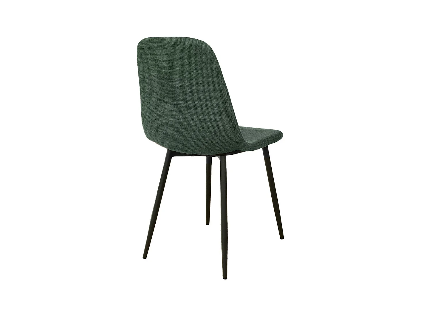 Pack de 4 sillas de comedor de 86x45x54 cm de tela en verde oscuro con patas negras Suiz