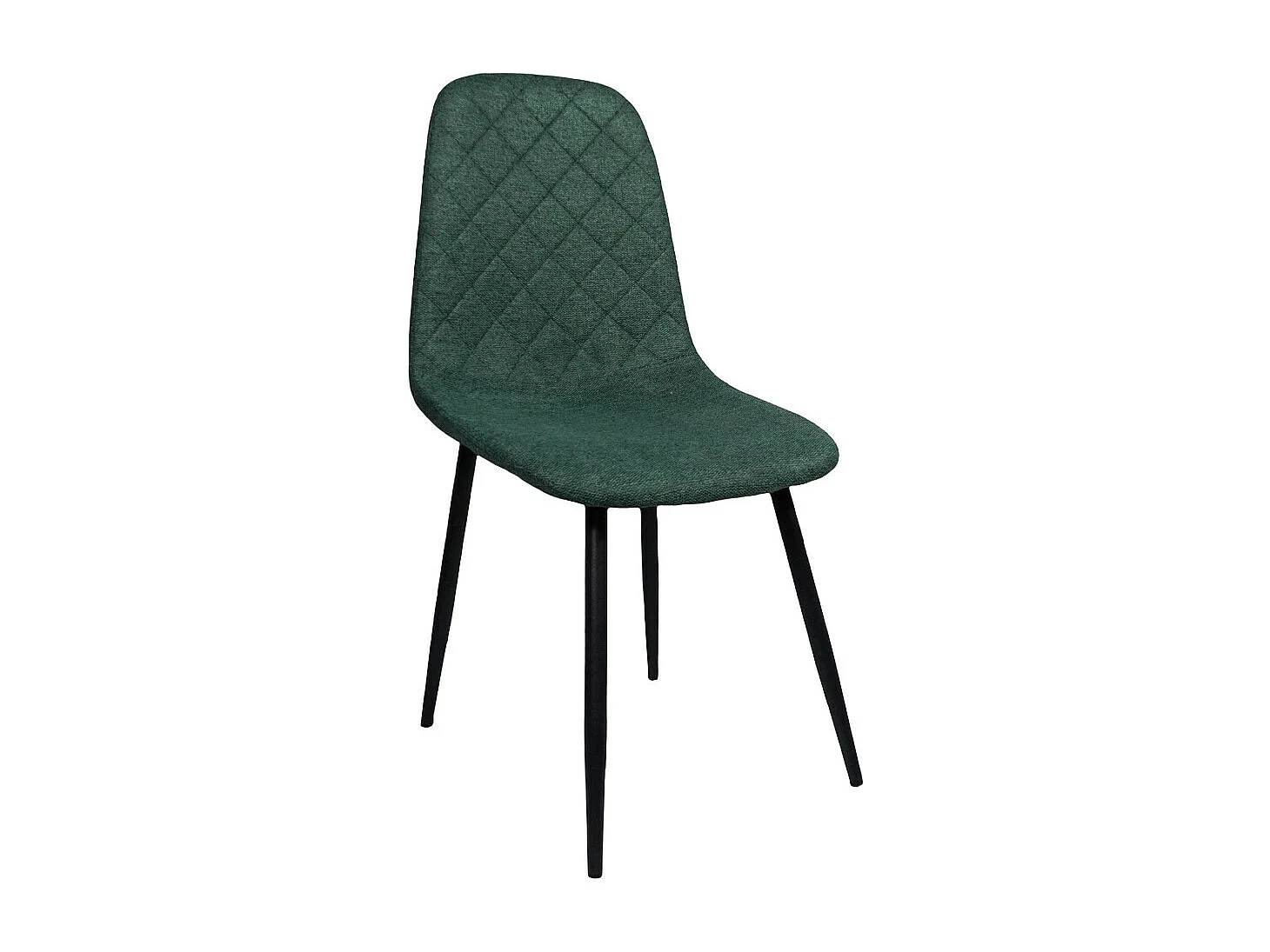 Pack de 4 sillas de comedor de 86x45x54 cm de tela en verde oscuro con patas negras Suiz