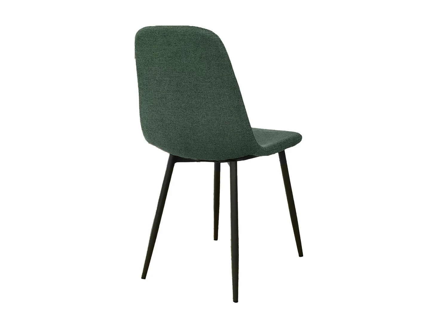 Pack de 4 sillas de comedor de 86x45x54 cm de tela en verde oscuro con patas negras Suiz
