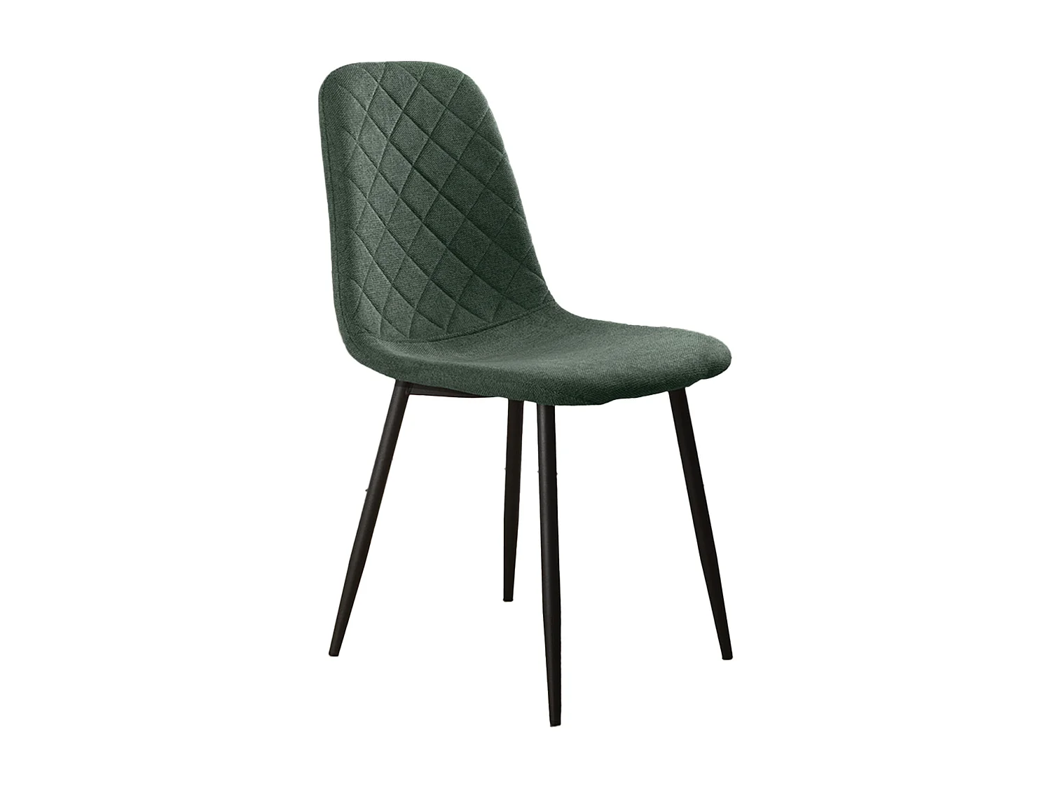 Pack de 4 sillas de comedor de 86x45x54 cm de tela en verde oscuro con patas negras Suiz