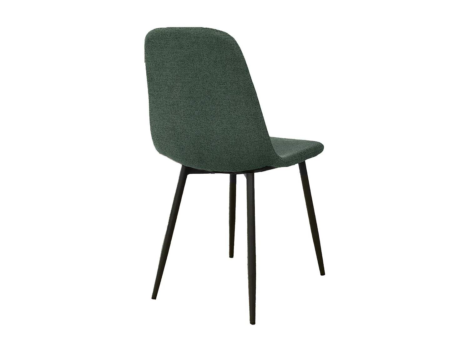Pack de 4 sillas de comedor de 86x45x54 cm de tela en verde oscuro con patas negras Suiz