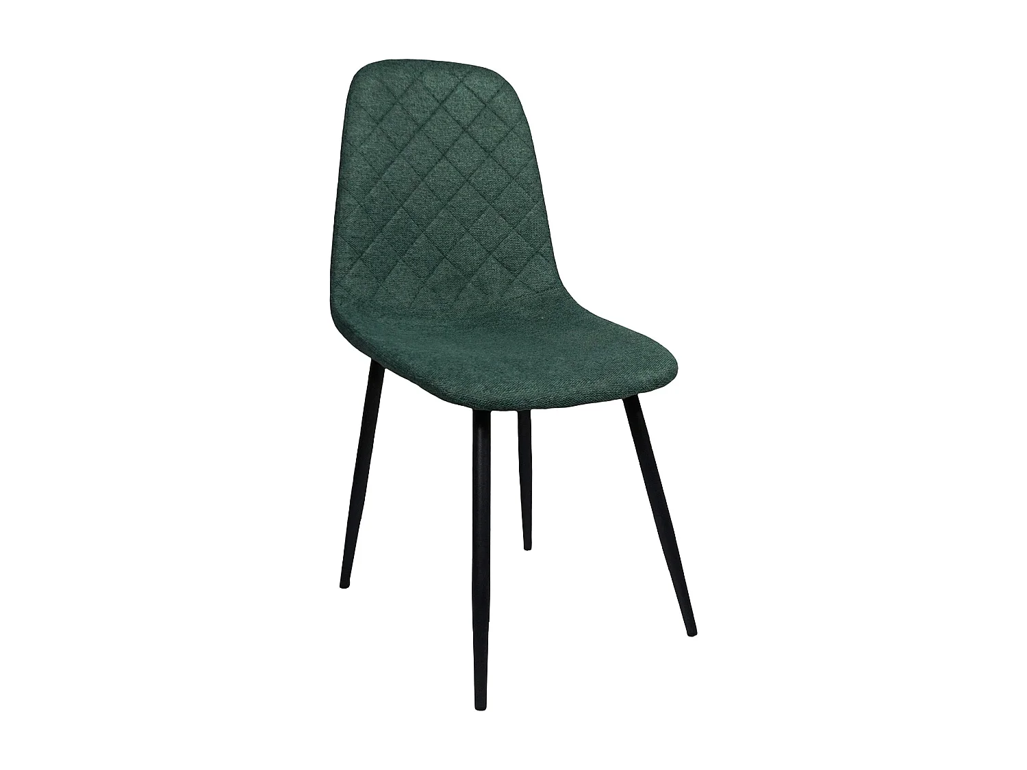 Pack de 4 sillas de comedor de 86x45x54 cm de tela en verde oscuro con patas negras Suiz