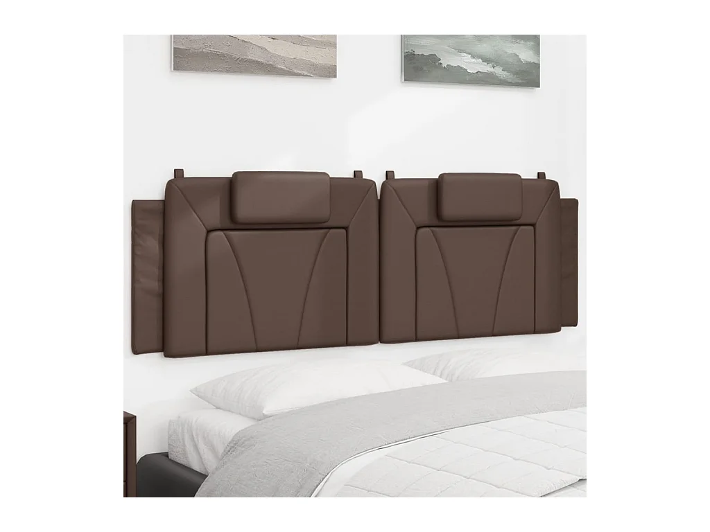Coussin de tête de lit Viana marron 160 cm similicuir
