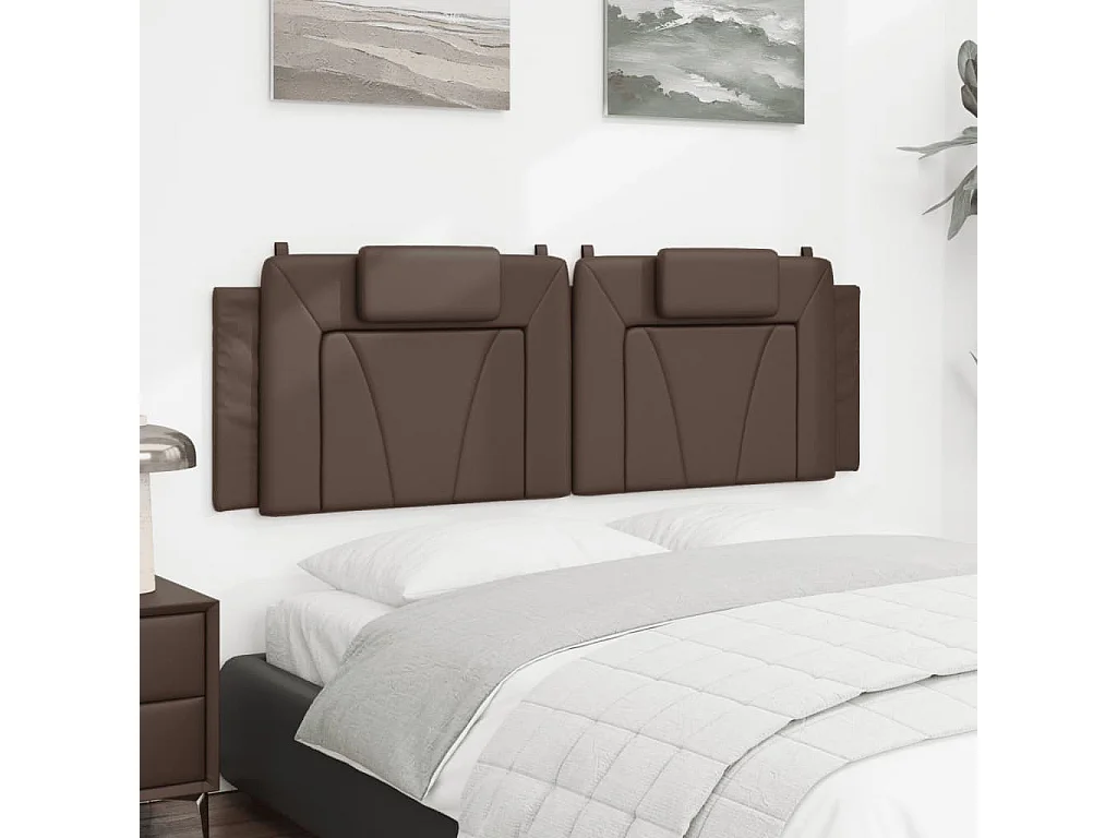 Hoofdbordkussen "Viana" 160 cm kunstleer bruin