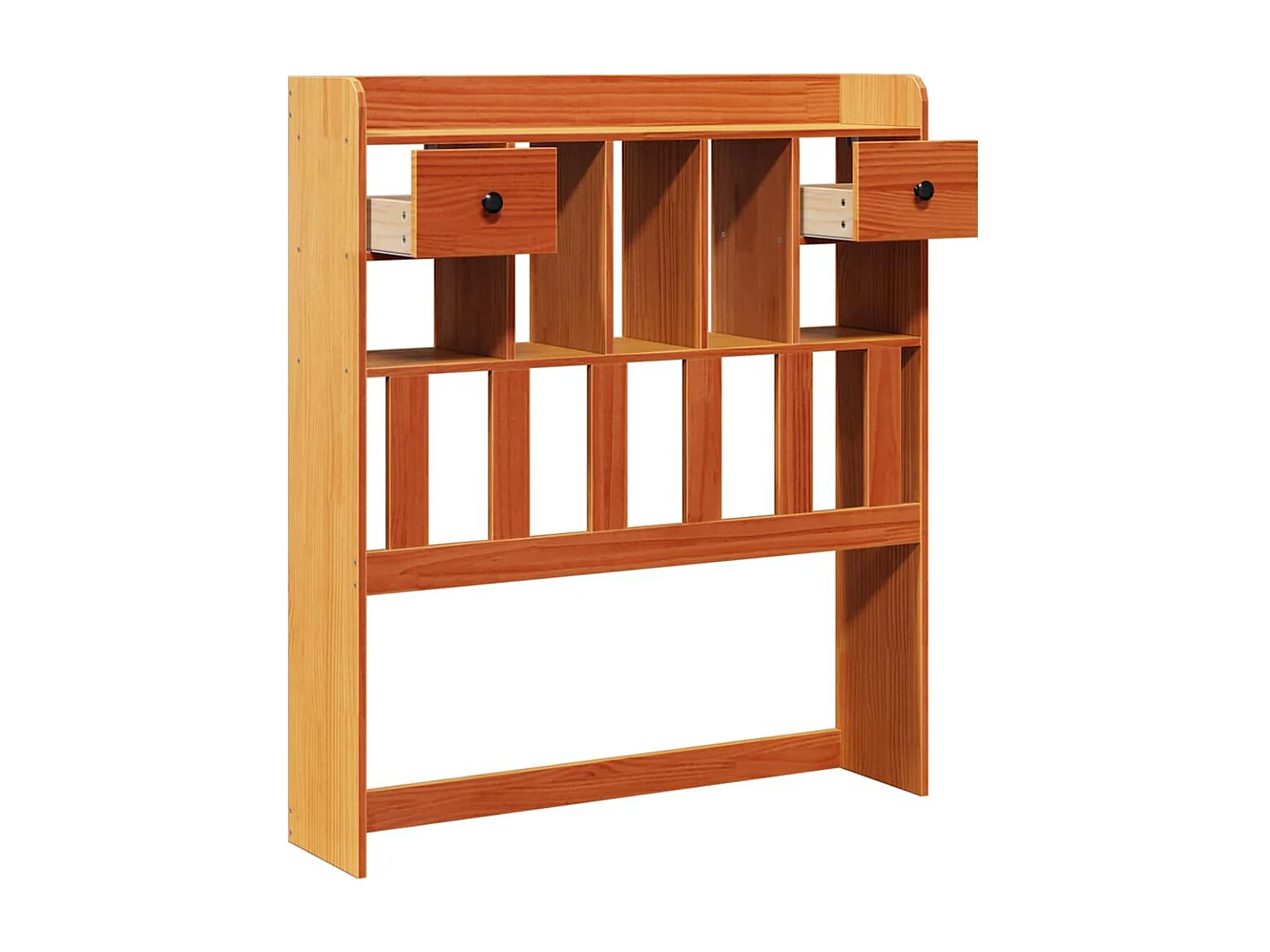 Cabecero de cama almacenaje madera maciza pino marrón 100 cm