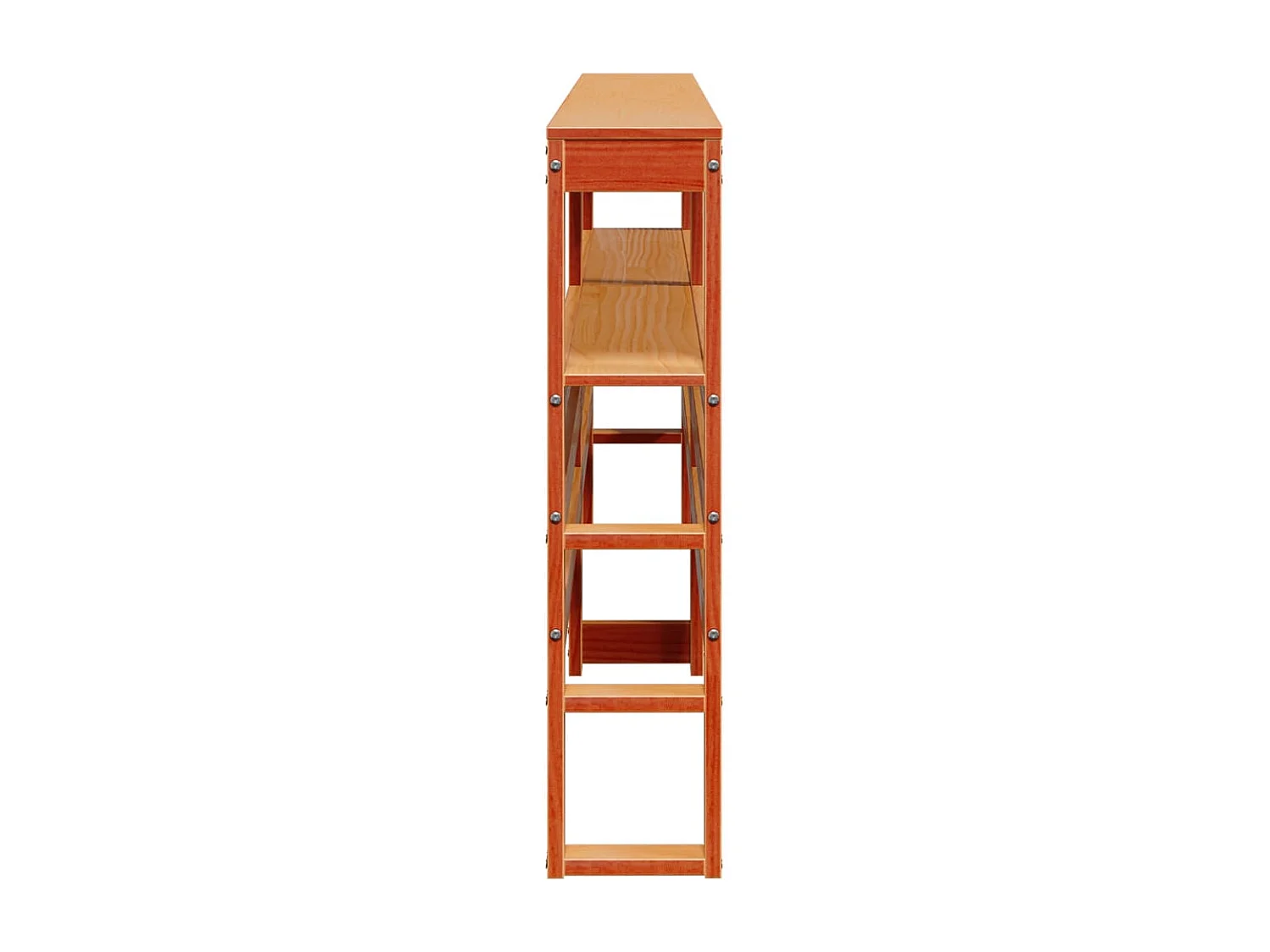 Tête de lit avec étagères marron cire 180 cm bois massif de pin