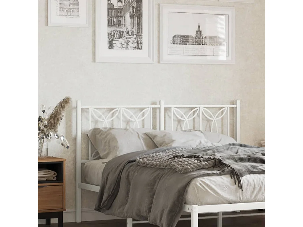 Testiera in Metallo Bianco 140 cm