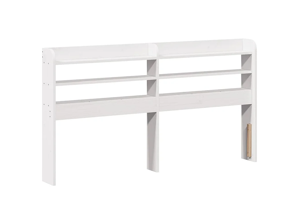 Tête de lit avec étagères blanc 140 cm bois massif de pin