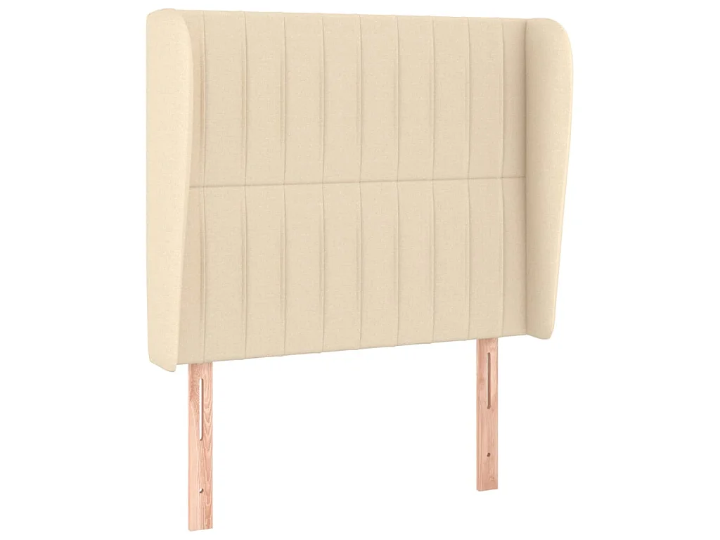 Tête de lit avec oreilles Crème 103x23x118/128 cm Tissu