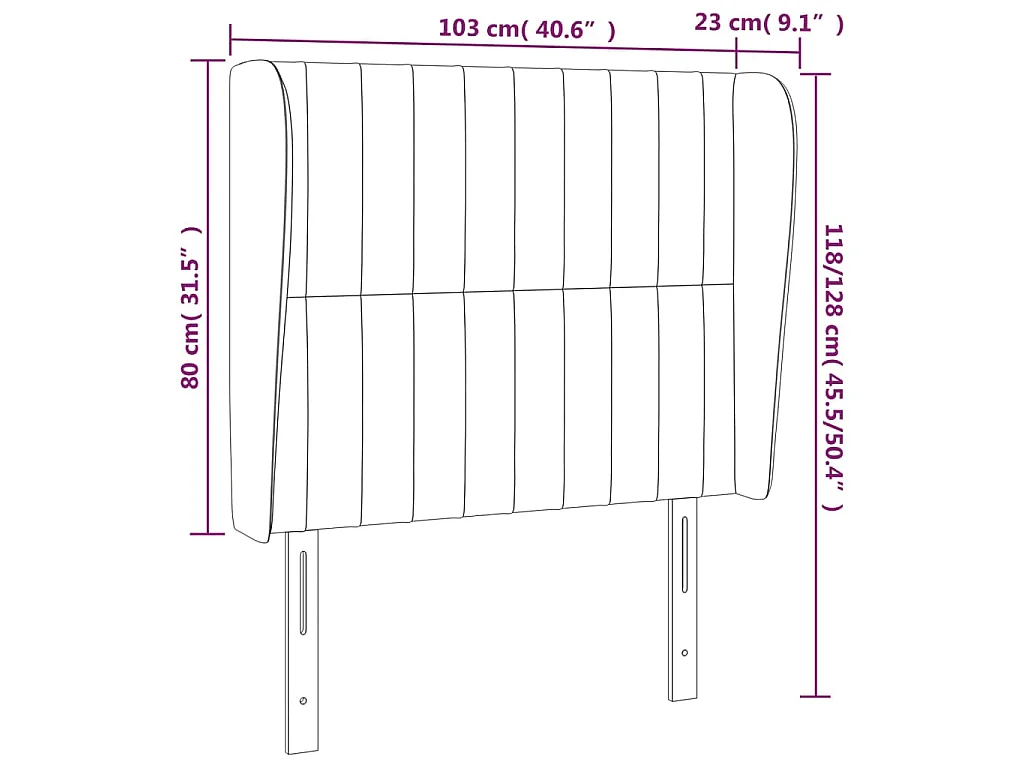Tête de lit avec oreilles Crème 103x23x118/128 cm Tissu