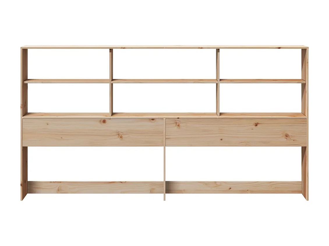 Tête de lit avec rangement 200 cm bois massif de pin