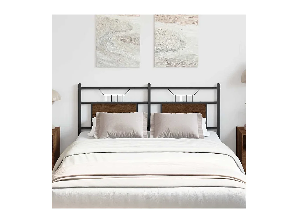 Tête de lit chêne marron 150 cm bois d'ingénierie et acier