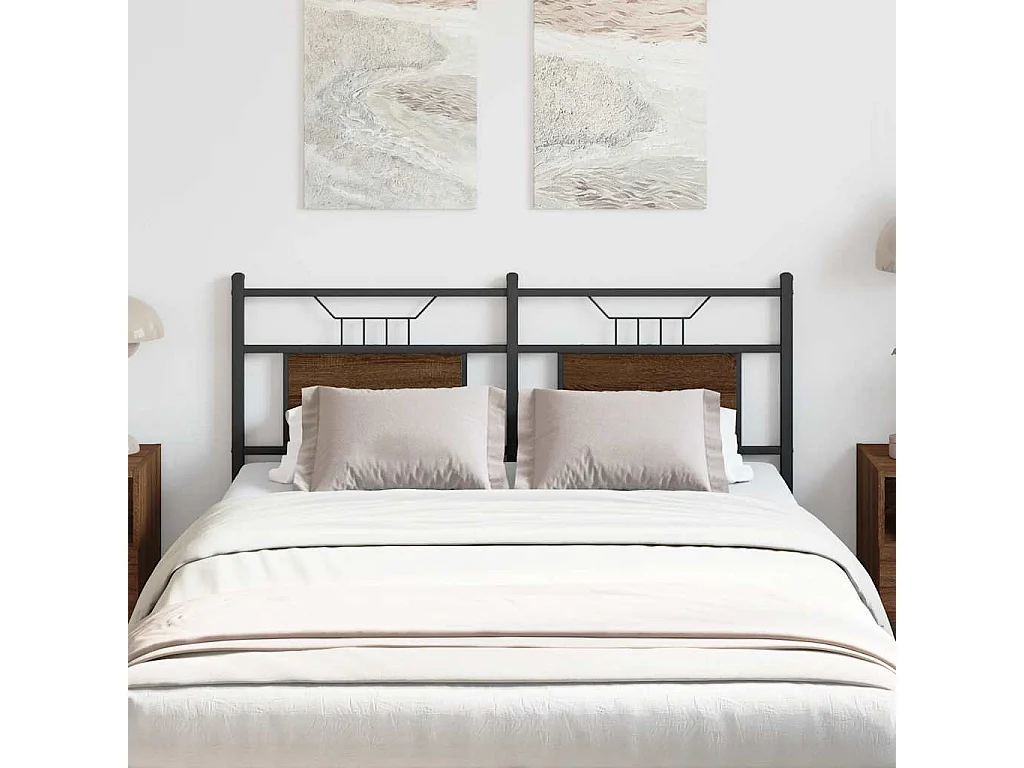 Tête de lit chêne marron 150 cm bois d'ingénierie et acier