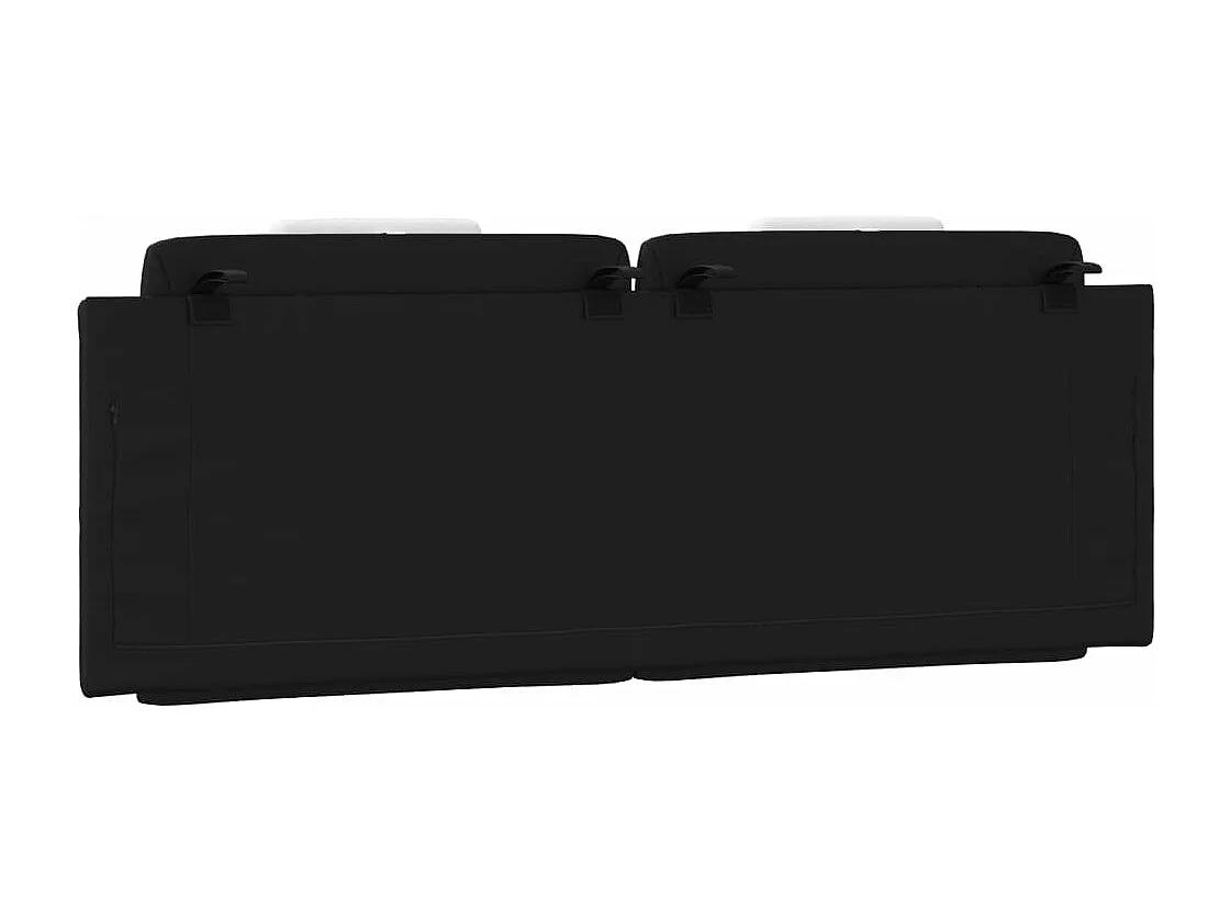 Cabecero de cama acolchado Viana cuero sintético negro blanco 140 cm